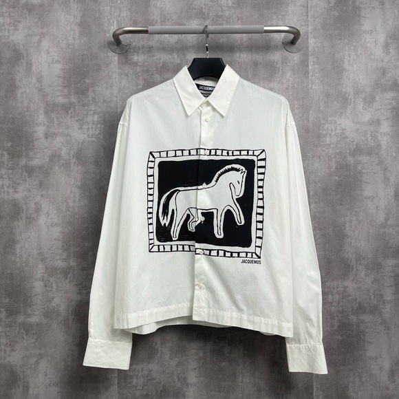 Jacquemus Other - 🚩steal Authentic Jacquemus White Shirt with Black Horse Design